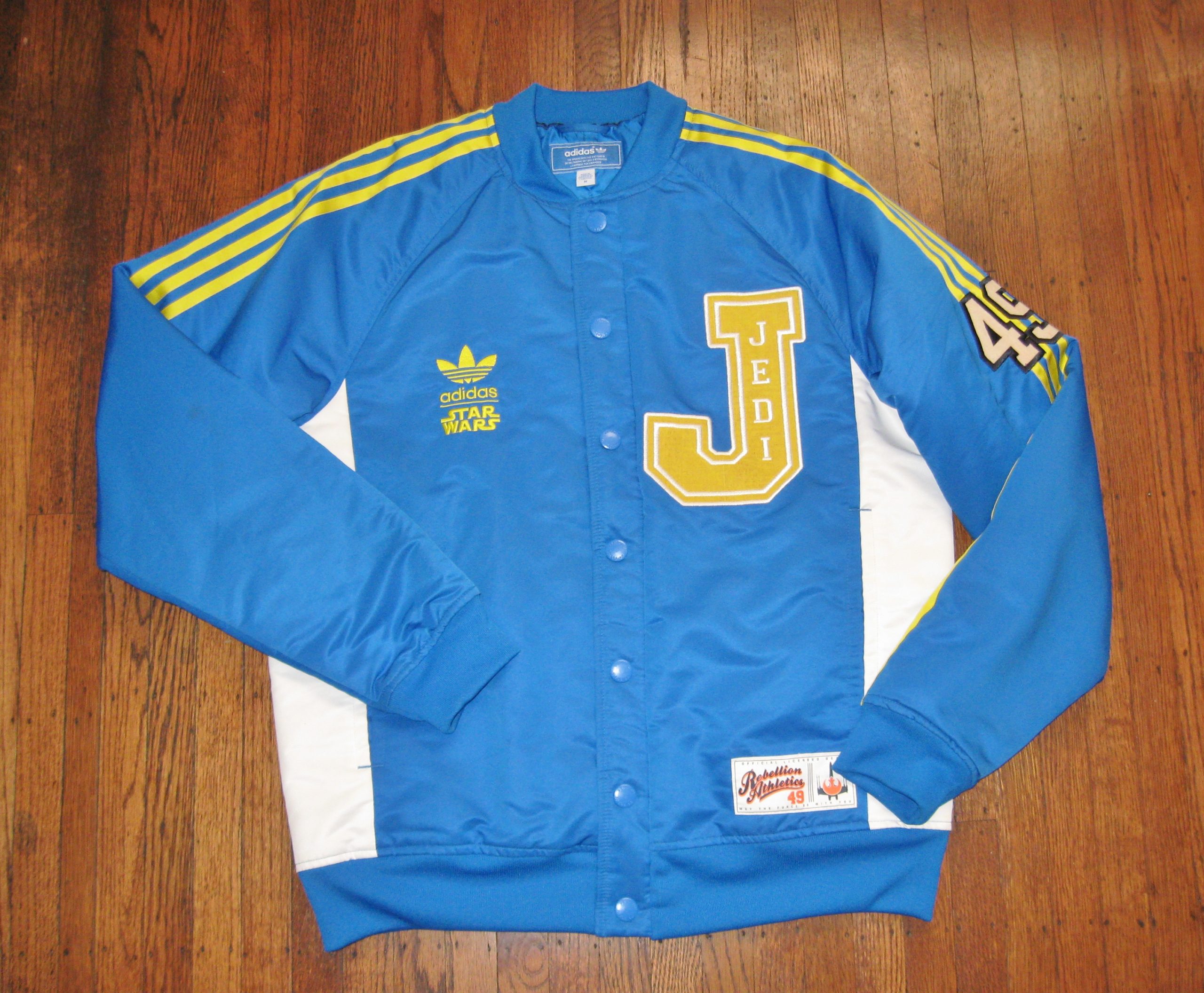 Menos Pilar puente Vintage Jedi 49 Star Wars Adidas Varsity Jacket Sz M | Call Jannie