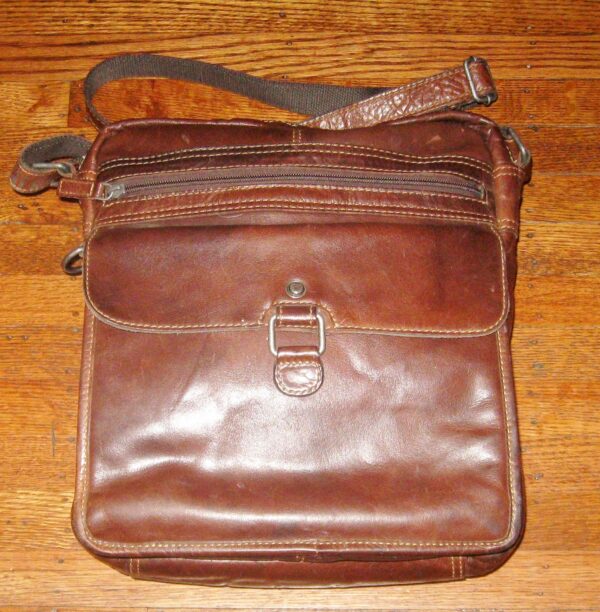 Jack Georges Voyager Brown Leather Crossbody Bag