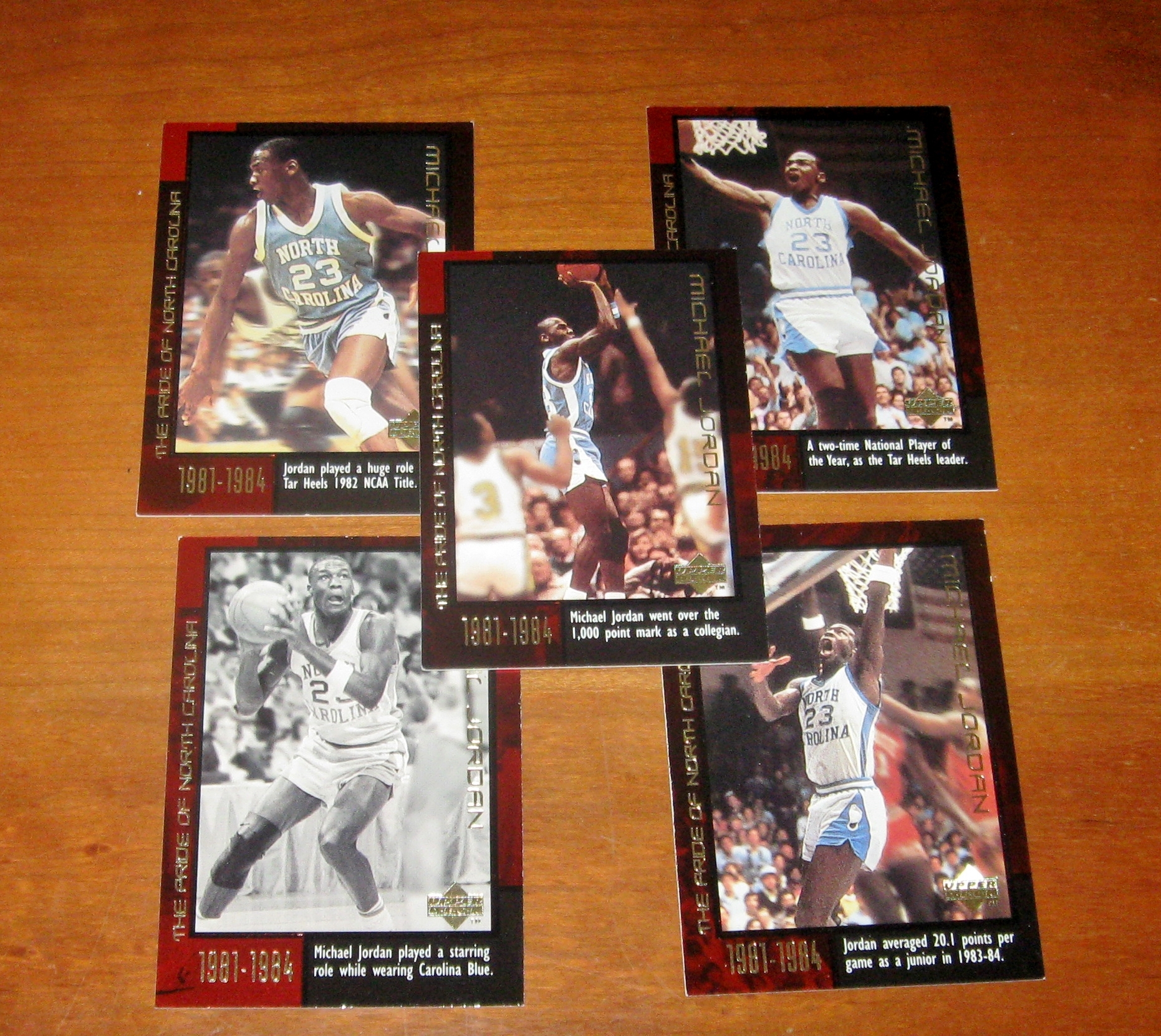 Michael Jordan 5 Pride of North Carolina Basketball Cards